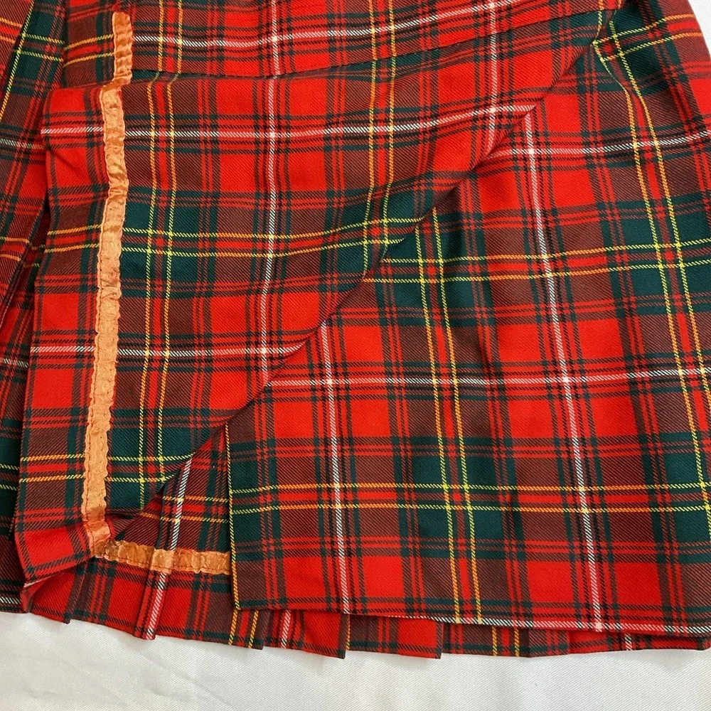 Aljean Plaid Kilt Skirt Pleated Wool Size Small Classic Preppy‎ Holiday Normcore